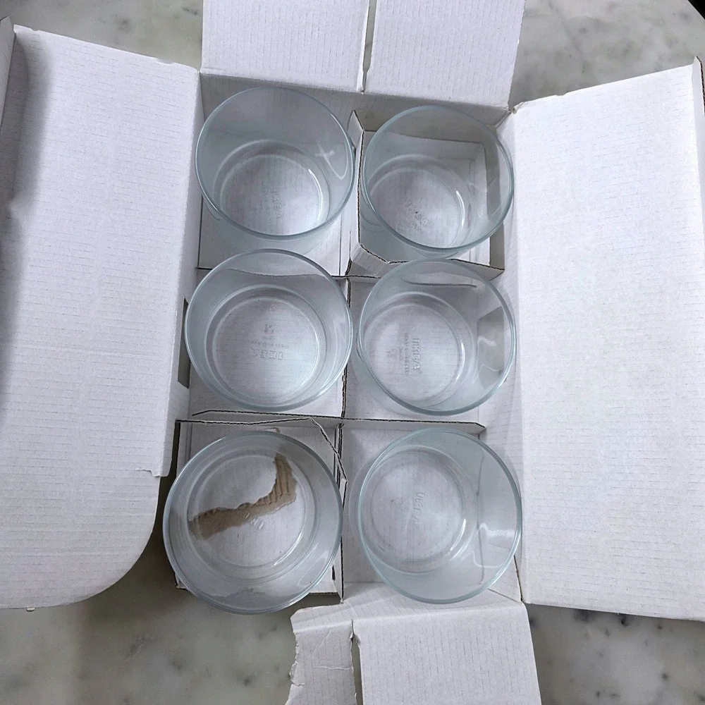 IKEA 365 Set 6 Clear Short Glass Tumblers 6oz 18cl Stackable Drinkware Barware